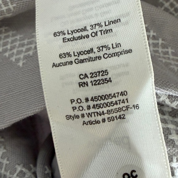 Aritzia Wilfred Blondelle XS Grey + White Embroidered Linen Blend Shift Dress - Picture 5 of 5